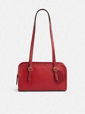 Coach Red Leather Shoulder Swing Zip Bag BNWT - rare color 🍒🔥